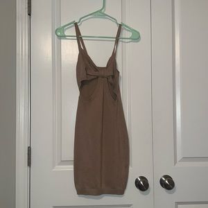 Brown summer cutout dress. Size S, knit material
